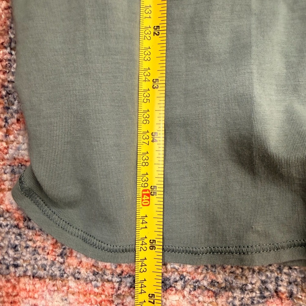 Lululemon Sleeveless Maxi Dress Crisscross Racerback Green Grey Side Slit Slim - Picture 7 of 10